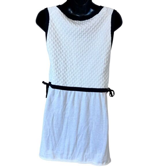 NEW Heather B Moon White / Black Trim Square Neck Knit Tank - Picture 10 of 11